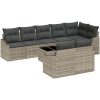 9 Delars Trädgårdsoff Set med Kuddar Grå Poly Rattan vidaXL 288.5 x 123.5 x 85 cm – miniatyr 2