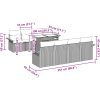 9 Delars Trädgårdsoff Set med Kuddar Ljusgrå Poly Rattan vidaXL 100 x 55 x 73 cm – miniatyr 10
