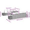 9-delars trädgårdsoff-set med kuddar, ljusgrå poly-rattan vidaXL 100 x 55 x 73 cm – miniatyr 10