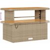 9-delars trädgårdsoffa set med kuddar beige polyrotting akacia vidaXL Stor – miniatyr 10