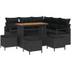 9-delars trädgårdsoffagrupp med kuddar Svart Poly-rotning Akacia vidaXL 5 - Sits – miniatyr 2