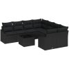 9 Delars Trädgårdsoffamöbelset med Kuddar Svart Poly Rattan vidaXL 55 x 55 x 37 cm – miniatyr 2
