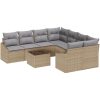 9 Delars Trädgårdsoffaset med Kuddar Beige Poly Rattan vidaXL 55 x 55 x 37 cm – miniatyr 2