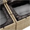 9-delars trädgårdsoffaset med kuddar beige polyrotting vidaXL Stor – miniatyr 9