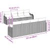 9-delars trädgårdsoffgrupp med kuddar Beige Poly Rattan Akacia vidaXL Stor – miniatyr 8