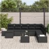 9 Delars Trädgårdsoffgrupp med Kuddar i Beige Poly Rattan vidaXL 319 x 209 x 85 cm – miniatyr 3