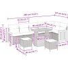9-delars trädgårdsoffset med kuddar beige poly rattan akacia vidaXL Stor – miniatyr 6