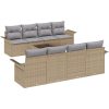 9-delars trädgårdsoffset med kuddar Beige Poly Rattan vidaXL 55 x 55 x 37 cm – miniatyr 2