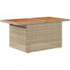 9-delars trädgårdsoffset med kuddar, beige poly rattan vidaXL Stor – miniatyr 7