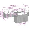 9-delars trädgårdsoffset med kuddar i ljusgrå poly rattan vidaXL 100 x 55 x 73 cm – miniatyr 11