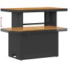 9-delars trädgårdsoffset med kuddar i svart poly rattan och akacia vidaXL Medium – miniatyr 8