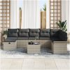 9 Delars Trädgårdsoffset med Kuddar Ljus Grå Poly Rattan vidaXL 297.5 x 187.5 x 85 cm – miniatyr 3