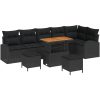 9 Delars Trädgårdsoffset med kuddar Svart Poly Rattan Akacia vidaXL Stor – miniatyr 2