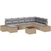 9-delars trädgårdsoffset med svarta kuddar i poly-rattan vidaXL 319 x 209 x 85 cm – miniatyr 2
