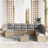 9-delars trädgårdsoffset med svarta kuddar i poly-rattan vidaXL 319 x 209 x 85 cm – miniatyr 3