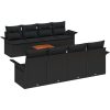 9-delars trädgårdsoffuppsättning med kuddar svart poly rattan akacia vidaXL 55 x 55 x 37 cm – miniatyr 2