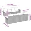 9-delars trädgårdsoffuppsättning med kuddar svart poly rattan akacia vidaXL 55 x 55 x 37 cm – miniatyr 8