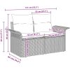 9-delars trädgårdsoffuppsättning med kuddar svart poly rattan akacia vidaXL 55 x 55 x 37 cm – miniatyr 9