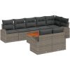 9 Delars Trädgårdsofsset med Dynor Grå Poly Rattan Akacia vidaXL 55 x 55 x 37 cm – miniatyr 2