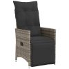 9 Delars Trädgårdsserveringsset med Kuddar i Grå Poly Rattan vidaXL 200 x 80 x 73 cm – miniatyr 5