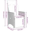 9 Delars Trädgårdsserveringsset med Kuddar i Grå Poly Rattan vidaXL 200 x 80 x 73 cm – miniatyr 8