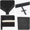 9-delars trädgårdsserveringsset med kuddar, svart poly rattan vidaXL 200 x 80 x 73 cm – miniatyr 7