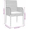 9-delars trädgårdsserveringsset med kuddar, svart poly rattan vidaXL 200 x 80 x 73 cm – miniatyr 8