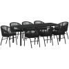 9 Delars Trädgårdsserveringsset - Svart Poly Rattan vidaXL 200 x 80 x 73 cm – miniatyr 2