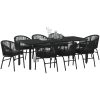 9 Delars Trädgårdsserveringsset - Svart Poly Rattan vidaXL 200 x 80 x 73 cm – miniatyr 3