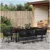 9 Delars Trädgårdsserveringsset - Svart Poly Rattan vidaXL 200 x 80 x 73 cm – miniatyr 4