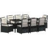 9 Delars Trädgårdsserveringsset Svart Poly Rattan vidaXL 200 x 80 x 73 cm – miniatyr 3