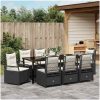 9 Delars Trädgårdsserveringsset Svart Poly Rattan vidaXL 200 x 80 x 73 cm – miniatyr 4