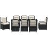 9 Delars Trädgårdsserveringsset Svart Poly Rattan vidaXL 200 x 80 x 73 cm – miniatyr 6