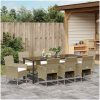 9 Delars Trädgårdsset Beige Poly Rattan vidaXL 200 x 80 x 73 cm – miniatyr 4