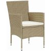 9 Delars Trädgårdsset Beige Poly Rattan vidaXL 200 x 80 x 73 cm – miniatyr 6