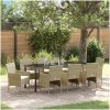 9 Delars Trädgårdsset Beige Poly Rattan vidaXL 200 x 80 x 73 cm – miniatyr 1