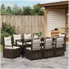 9 Delars Trädgårdsset Brun Poly Rattan vidaXL 200 x 80 x 73 cm – miniatyr 4