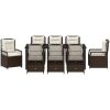 9 Delars Trädgårdsset Brun Poly Rattan vidaXL 200 x 80 x 73 cm – miniatyr 6