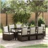 9 Delars Trädgårdsset Brun Poly Rattan vidaXL 200 x 80 x 73 cm – miniatyr 1