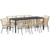 9 Delars Trädgårdsset i Brun Poly Rattan vidaXL 200 x 80 x 73 cm – miniatyr 2