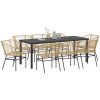 9 Delars Trädgårdsset i Brun Poly Rattan vidaXL 200 x 80 x 73 cm – miniatyr 3