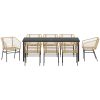 9 Delars Trädgårdsset i Brun Poly Rattan vidaXL 200 x 80 x 73 cm – miniatyr 6