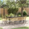 9 Delars Trädgårdsset i Brun Poly Rattan vidaXL 200 x 80 x 73 cm – miniatyr 1