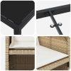 9-delars trädgårdsset med dynor i beige poly-rattan vidaXL 200 x 80 x 73 cm – miniatyr 7