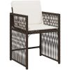 9-delars trädgårdsset med dynor i brun poly-rattan vidaXL 200 x 80 x 73 cm – miniatyr 6