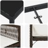 9-delars trädgårdsset med dynor i brun poly-rattan vidaXL 200 x 80 x 73 cm – miniatyr 8