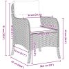 9-delars trädgårdsset med kuddar Grå Poly konstrotting vidaXL 200 x 80 x 73 cm – miniatyr 8