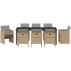 9-delars trädgårdsset med kuddar i beige poly-rattan vidaXL 200 x 80 x 73 cm – miniatyr 7