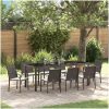 9-delars trädgårdsset med kuddar i brun poly rattan vidaXL 56x59x84 cm – miniatyr 1