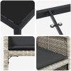 9-delars Trädgårdsset med Kuddar Ljusgrå Poly Rattan vidaXL 200 x 80 x 73 cm – miniatyr 8